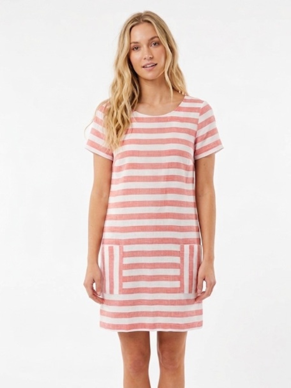 GILLI small orange & white striped shift dress